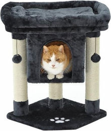 Nanook Katzen Kratzbaum Grau mit XL Liegeplatz und Sisal-Elementen – Bild 1 von 13
