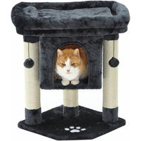 Produktbild von Nanook Katzen Kratzbaum Grau mit XL Liegeplatz und Sisal-Elementen