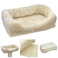 Produktbild von nanook Katzen Liegemulde XXL beige mit Plüschrand 53 x 40 cm