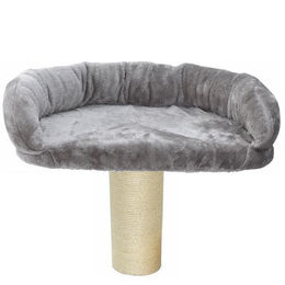 nanook Katzen Liegeplatz XL mit Kratzsäule aus Sisal grau 60x40 cm – Bild 1 von 13