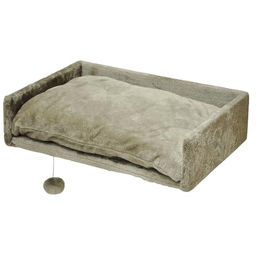 nanook Katzenbett Sigurd als Aussichtsplattform für Kratzbäume mit Kissen und Spielball aus Plüsch 60x40 cm – Bild 1 von 7