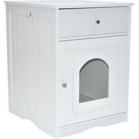 Produktbild von Nanook Katzenschrank XL aus Holz für Katzentoilette in Weiß 48x53x64 cm