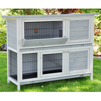 Produktbild von Nanook Kleintierstall Bommel für Kaninchen aus Holz grau 122 x 50 x 103 cm