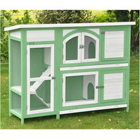 Produktbild von Nanook Kleintierstall Jumbo für Kaninchen grün-weiss 145 x 108 x 48 cm