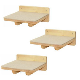 nanook Kletterwand für Katzen 3er-Set Wandkratzbaum aus Holz in Natur XL – Bild 1 von 13