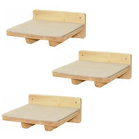 Produktbild von nanook Kletterwand für Katzen 3er-Set Wandkratzbaum aus Holz in Natur XL