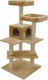 Nanook Kratzbaum Findus für Katzen beige mit Sisal 138 x 60 x 60 cm – Bild 1 von 13