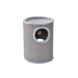 nanook Kratztonne Condo für Katzen aus Sisal und Plüsch mit Spielball Grau 50 cm – Bild 1 von 12