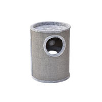 Produktbild von nanook Kratztonne Condo für Katzen aus Sisal und Plüsch mit Spielball Grau 50 cm