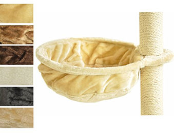 nanook Liegemulde für Katzen als Schlafmulde und Aussichtsplattform für Kratzbäume aus Plüsch in Beige 40 cm Durchmesser - 1 Stk. – Bild 1 von 4