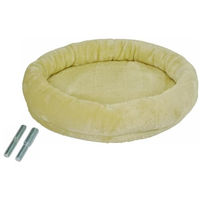 Produktbild von nanook Liegemulde XL für Katzen in Beige mit Plüsch und Ø 53 cm Liegefläche