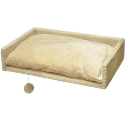 nanook Liegeplatz für Katzen mit Kissen XXL 60x40 cm beige aus Plüsch - 1 Stk. – Bild 1 von 7