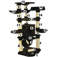 Produktbild von Nanook Sisal Kratzstamm für Serie Gigant Schwarz mit Plüsch 15 cm Durchmesser und 30 cm Länge