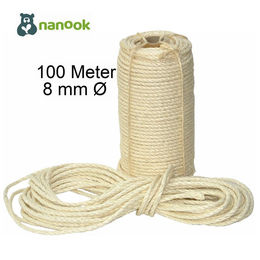 nanook Sisalseil für Katzenkratzbäume Natur 8mm 100m - 100 m – Bild 1 von 3