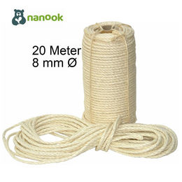 nanook Sisalseil für Katzenkratzbäume Natur Beige 8 mm 20m - 20 m – Bild 1 von 3