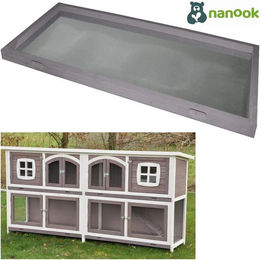 Produktbild von Nanook Untere Kotwanne für Doppel Hasenstall Murmel XXL aus Holz in Grau