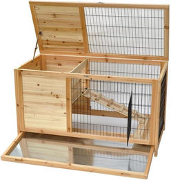 Nanook XXL Hamsterkäfig und Kleintierstall aus Holz für Meerschweinchen und Hamster 100 x 50 x 62 cm Natur – Bild 1 von 13