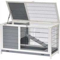 Produktbild von Nanook XXL Kleintierstall für Hamster und Meerschweinchen aus Holz in Grau Weiß 100x50x62 cm