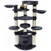 Produktbild von nanook XXL Kratzbaum für Katzen dunkelgrau mit Plüsch 200 x 70 x 70 cm
