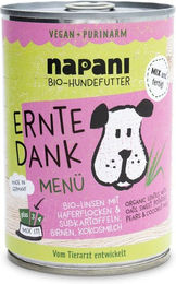 napani Bio Hund Menü Ernte Dank Vegan Ohne tierisches Protein 400 g – Bild 1 von 5