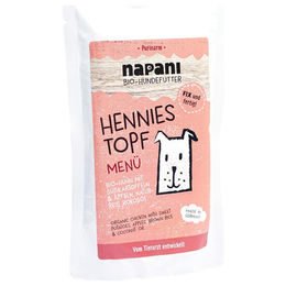 napani Bio Hund Nassfutter Hennies Topf Huhn Stückchen in Sauce 150 g – Bild 1 von 5