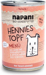 napani Bio Hund Nassfutter Hennies Topf Huhn Stückchen in Sauce 400 g – Bild 1 von 6