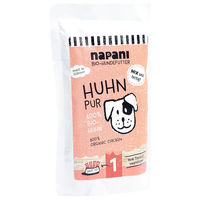 Produktbild von napani Bio Hundefutter Huhn pur Stückchen in Gelee 150 g