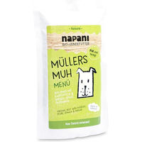 Produktbild von napani Bio Hundefutter Müllers Muh mit Rindfleisch Stückchen in Sauce 150 g