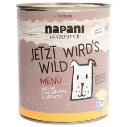 napani Bio Hundefutter Nassfutter Wild und Rind Stückchen in Sauce getreidefrei glutenfrei 800 g – Bild 1 von 3