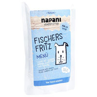 Produktbild von napani Bio Nassfutter für Hunde Fischers Fritz Lachs und Fisch Stückchen in Sauce 150 g