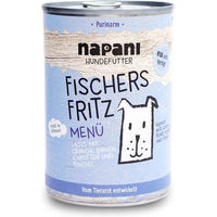 Produktbild von napani Bio Nassfutter für Hunde Fischers Fritz mit Lachs und Fisch Stückchen in Sauce 400 g