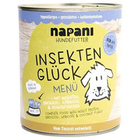 Produktbild von napani Bio Nassfutter Insekten Glück Stückchen in Soße für Hunde getreidefrei und hypoallergen 800 g