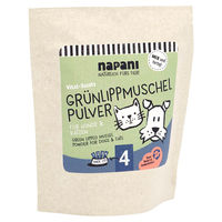 Produktbild von napani Grünlippmuschelpulver Ergänzungsfuttermittel für Hunde und Katzen zur Unterstützung von Gelenken sowie Haut und Fell 150 g