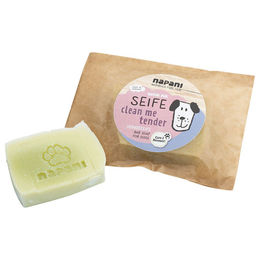 Produktbild von napani Hundeseife Clean Me Tender mit Aloe Vera und Lavendel zur sanften Fellpflege für Hunde 80 g