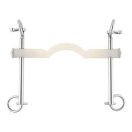 Produktbild von Nathe Kandare aus Edelstahl mit Zungenfreiheit und langen Anzügen 15 mm Silber