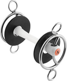 Nathe Schenkelringtrense mit biegsamer Stange 20mm in Schwarz – Bild 1 von 1