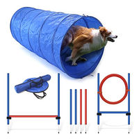 Produktbild von NATIV LEMODO Agility Set für Hunde mit Hürde, Tunnel und Sprungring in Blau