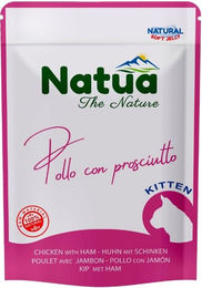 Produktbild von NATUA Katzen Nassfutter Huhn und Schinken Stückchen in Gelee für Kitten 70 g
