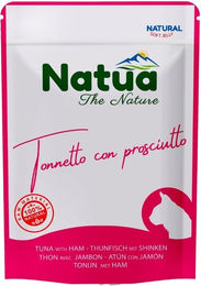 Produktbild von NATUA Katzen Nassfutter Sensitive Thunfisch und Schinken Stückchen in Gelee für adulte Katzen 70 g