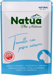 Produktbild von NATUA Katzen Nassfutter Thunfisch und Sardinen Stückchen in Gelee Adult 70 g