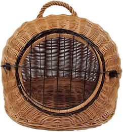 natuleo by pokuc Transportkorb aus Weide für kleine Tiere Braun Größe S 45x35x44 cm – Bild 1 von 4