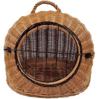 Produktbild von natuleo by pokuc Transportkorb aus Weide für kleine Tiere Braun Größe S 45x35x44 cm