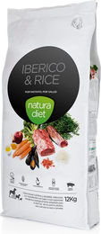 Produktbild von Natura Diet Hundefutter Adult Iberico und Reis Hypoallergen Sensitive 12 kg - 12 kg