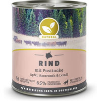 Produktbild von Natural Hundefutter Rind mit Pastinake und Leinöl für Haut und Fell 6 x 800 g - 6 x 800 g