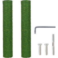 Produktbild von Natural Kratzbaum Ersatzstangen aus Sisal in Grün 40 cm x 6,8 cm 2er Set zur Renovierung