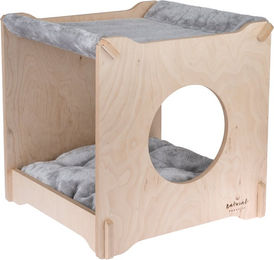 Produktbild von Natural Paradise Katzenhöhle Mimosa aus Holz in Hellgrau