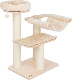 Natural Paradise Kratzbaum Amaryllis S in Beige mit Liegefläche Hängematte und Kuschelbett – Bild 1 von 5