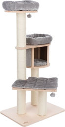 Natural Paradise Kratzbaum Magnolia L aus Holz in Hellgrau mit mehreren Ebenen – Bild 1 von 7