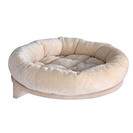 Natural Paradise Wandliegebett Dahlia Beige Rundes Katzenbett mit Klettfixierung Ø 48 cm – Bild 1 von 4