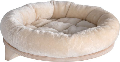 Produktbild von Natural Paradise Wandliegebett Dahlia Katzenbett aus Holz in Creme Beige mit Oeko-Tex Standard 100